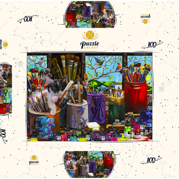 Darstellung des Puzzle Motivs Art Studio 100 Puzzle Schachtel 3D Modell