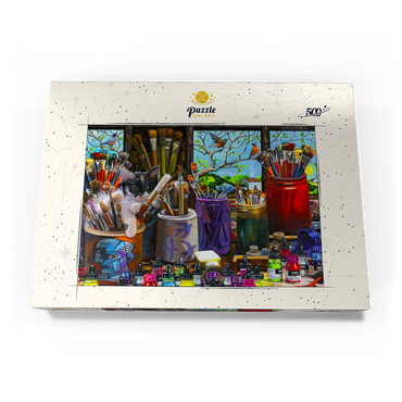 Darstellung des Puzzle Motivs Art Studio 500 Puzzle Schachtel Ansicht3