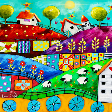 Darstellung des Puzzle Motivs Country life 1000 Puzzle 3D Modell