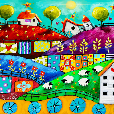 Darstellung des Puzzle Motivs Country life 100 Puzzle 3D Modell