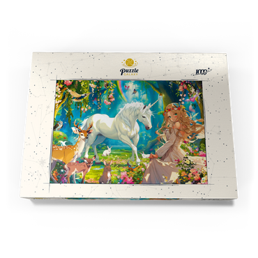 Darstellung des Puzzle Motivs Fairy and Unicorn 1000 Puzzle Schachtel Ansicht3