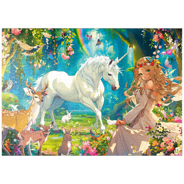 Darstellung des Puzzle Motivs puzzleplate Fairy and Unicorn 1000 Puzzle