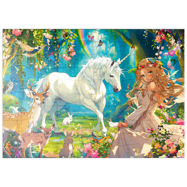 Darstellung des Puzzle Motivs puzzleplate Fairy and Unicorn 100 Puzzle