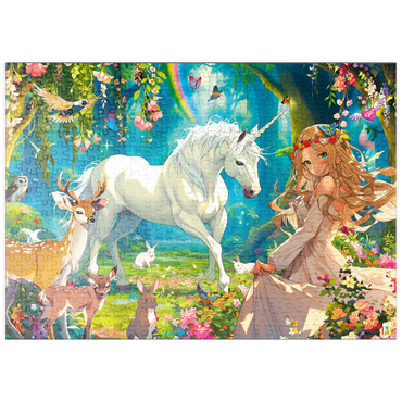 Darstellung des Puzzle Motivs puzzleplate Fairy and Unicorn 500 Puzzle