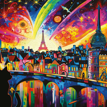 Darstellung des Puzzle Motivs Midnight in Paris 2 1000 Puzzle 3D Modell