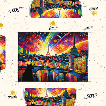 Darstellung des Puzzle Motivs Midnight in Paris 2 500 Puzzle Schachtel 3D Modell