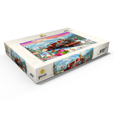Darstellung des Puzzle Motivs Santa Train 1000 Puzzle Schachtel Ansicht1