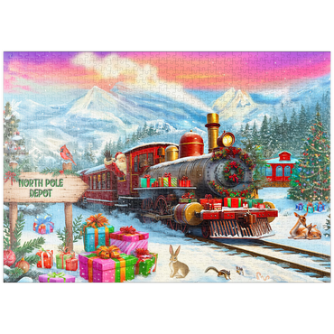 Darstellung des Puzzle Motivs puzzleplate Santa Train 1000 Puzzle