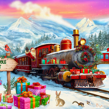 Darstellung des Puzzle Motivs Santa Train 1000 Puzzle 3D Modell