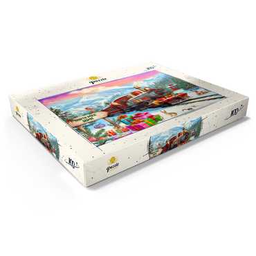 Darstellung des Puzzle Motivs Santa Train 100 Puzzle Schachtel Ansicht1