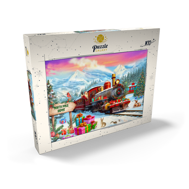 Darstellung des Puzzle Motivs Santa Train 100 Puzzle Schachtel Ansicht2