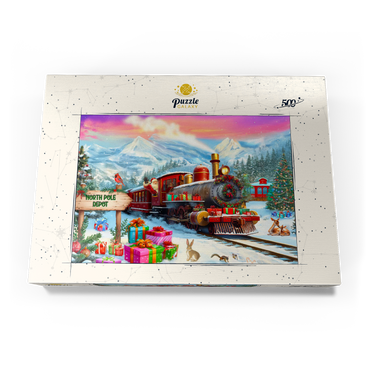 Darstellung des Puzzle Motivs Santa Train 500 Puzzle Schachtel Ansicht3