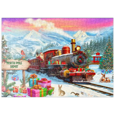 Darstellung des Puzzle Motivs puzzleplate Santa Train 500 Puzzle