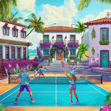 Darstellung des Puzzle Motivs Pickleball 100 Puzzle 3D Modell