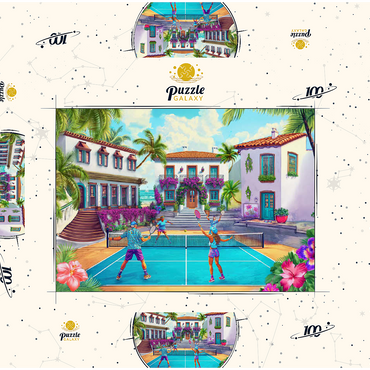 Darstellung des Puzzle Motivs Pickleball 100 Puzzle Schachtel 3D Modell