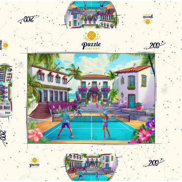 Darstellung des Puzzle Motivs Pickleball 200 Puzzle Schachtel 3D Modell