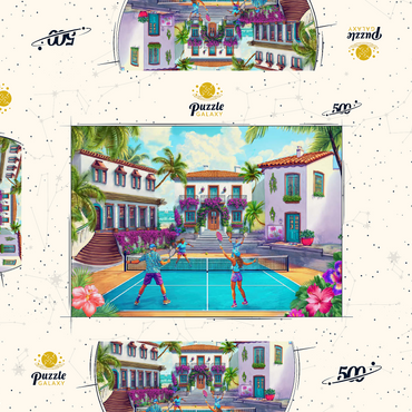 Darstellung des Puzzle Motivs Pickleball 500 Puzzle Schachtel 3D Modell