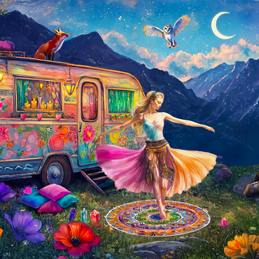 Darstellung des Puzzle Motivs Flower Power 1000 Puzzle 3D Modell