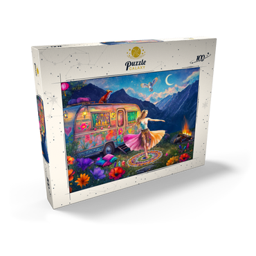 Darstellung des Puzzle Motivs Flower Power 100 Puzzle Schachtel Ansicht2