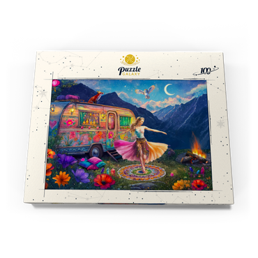 Darstellung des Puzzle Motivs Flower Power 100 Puzzle Schachtel Ansicht3