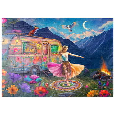 Darstellung des Puzzle Motivs puzzleplate Flower Power 100 Puzzle