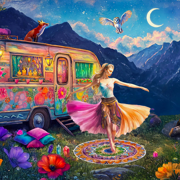 Darstellung des Puzzle Motivs Flower Power 200 Puzzle 3D Modell