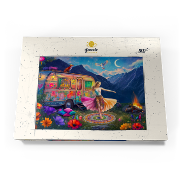 Darstellung des Puzzle Motivs Flower Power 500 Puzzle Schachtel Ansicht3