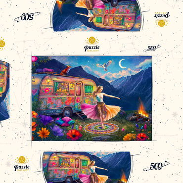 Darstellung des Puzzle Motivs Flower Power 500 Puzzle Schachtel 3D Modell