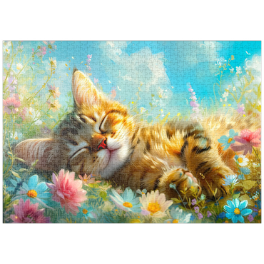 Darstellung des Puzzle Motivs puzzleplate Sleeping Kitten 1 1000 Puzzle