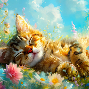 Darstellung des Puzzle Motivs Sleeping Kitten 1 1000 Puzzle 3D Modell