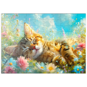 Darstellung des Puzzle Motivs puzzleplate Sleeping Kitten 1 100 Puzzle