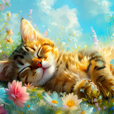 Darstellung des Puzzle Motivs Sleeping Kitten 1 100 Puzzle 3D Modell