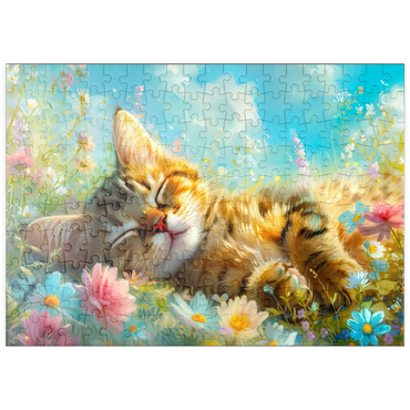 Darstellung des Puzzle Motivs puzzleplate Sleeping Kitten 1 200 Puzzle