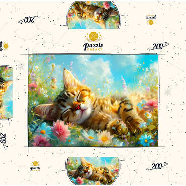 Darstellung des Puzzle Motivs Sleeping Kitten 1 200 Puzzle Schachtel 3D Modell