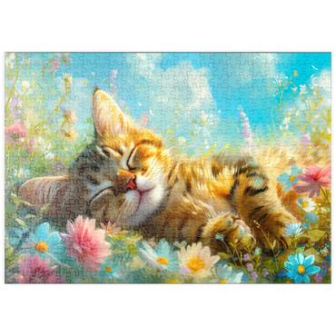 Darstellung des Puzzle Motivs puzzleplate Sleeping Kitten 1 500 Puzzle