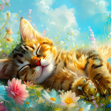 Darstellung des Puzzle Motivs Sleeping Kitten 1 500 Puzzle 3D Modell