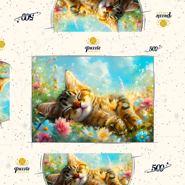Darstellung des Puzzle Motivs Sleeping Kitten 1 500 Puzzle Schachtel 3D Modell