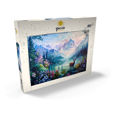 Darstellung des Puzzle Motivs Forest Deer 100 Puzzle Schachtel Ansicht2