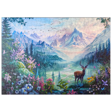 Darstellung des Puzzle Motivs puzzleplate Forest Deer 500 Puzzle