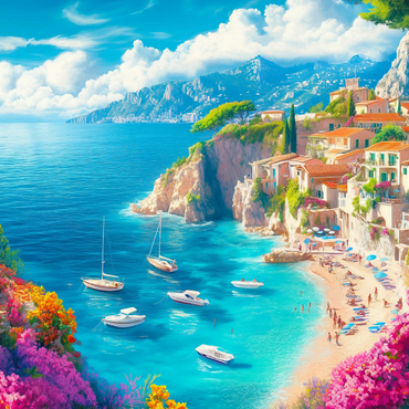 Darstellung des Puzzle Motivs Summer Coast 1000 Puzzle 3D Modell