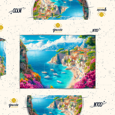 Darstellung des Puzzle Motivs Summer Coast 1000 Puzzle Schachtel 3D Modell