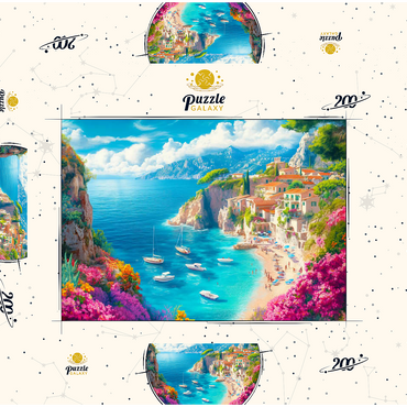 Darstellung des Puzzle Motivs Summer Coast 200 Puzzle Schachtel 3D Modell