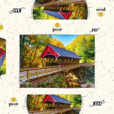 Darstellung des Puzzle Motivs Autumn in Flume Gorge 1000 Puzzle Schachtel 3D Modell