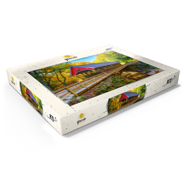 Darstellung des Puzzle Motivs Autumn in Flume Gorge 100 Puzzle Schachtel Ansicht1