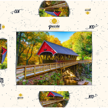 Darstellung des Puzzle Motivs Autumn in Flume Gorge 100 Puzzle Schachtel 3D Modell