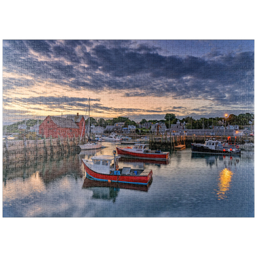 Darstellung des Puzzle Motivs puzzleplate Dawn in the Harbor 1000 Puzzle