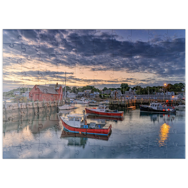 Darstellung des Puzzle Motivs puzzleplate Dawn in the Harbor 100 Puzzle