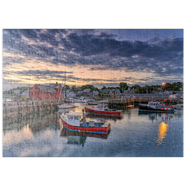 Darstellung des Puzzle Motivs puzzleplate Dawn in the Harbor 200 Puzzle