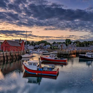 Darstellung des Puzzle Motivs Dawn in the Harbor 500 Puzzle 3D Modell