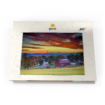 Darstellung des Puzzle Motivs Dawn in Peacham, VT 1000 Puzzle Schachtel Ansicht3